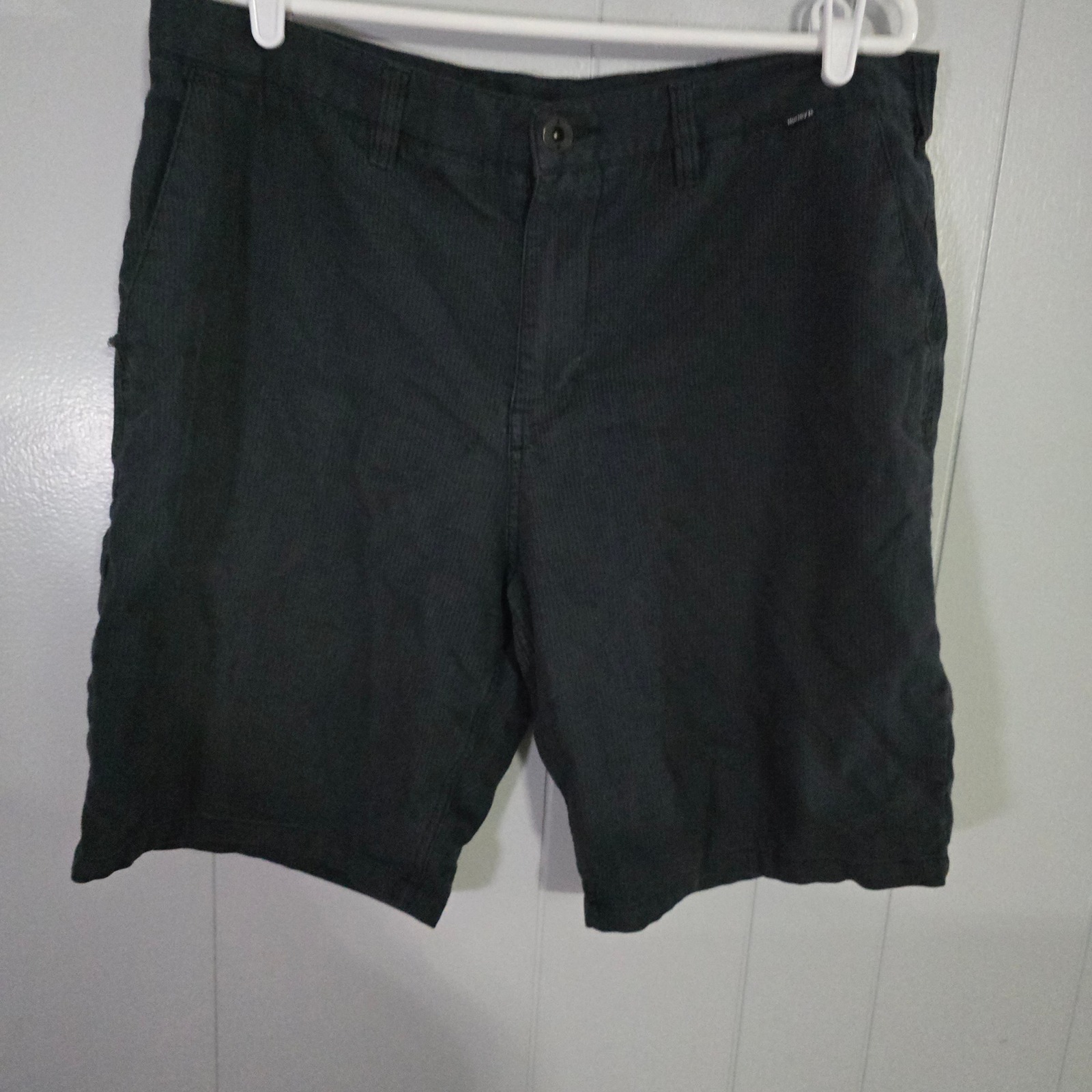 Hurley Chino Shorts Mens 36 Charcoal Grey Flat Front Casual 4559